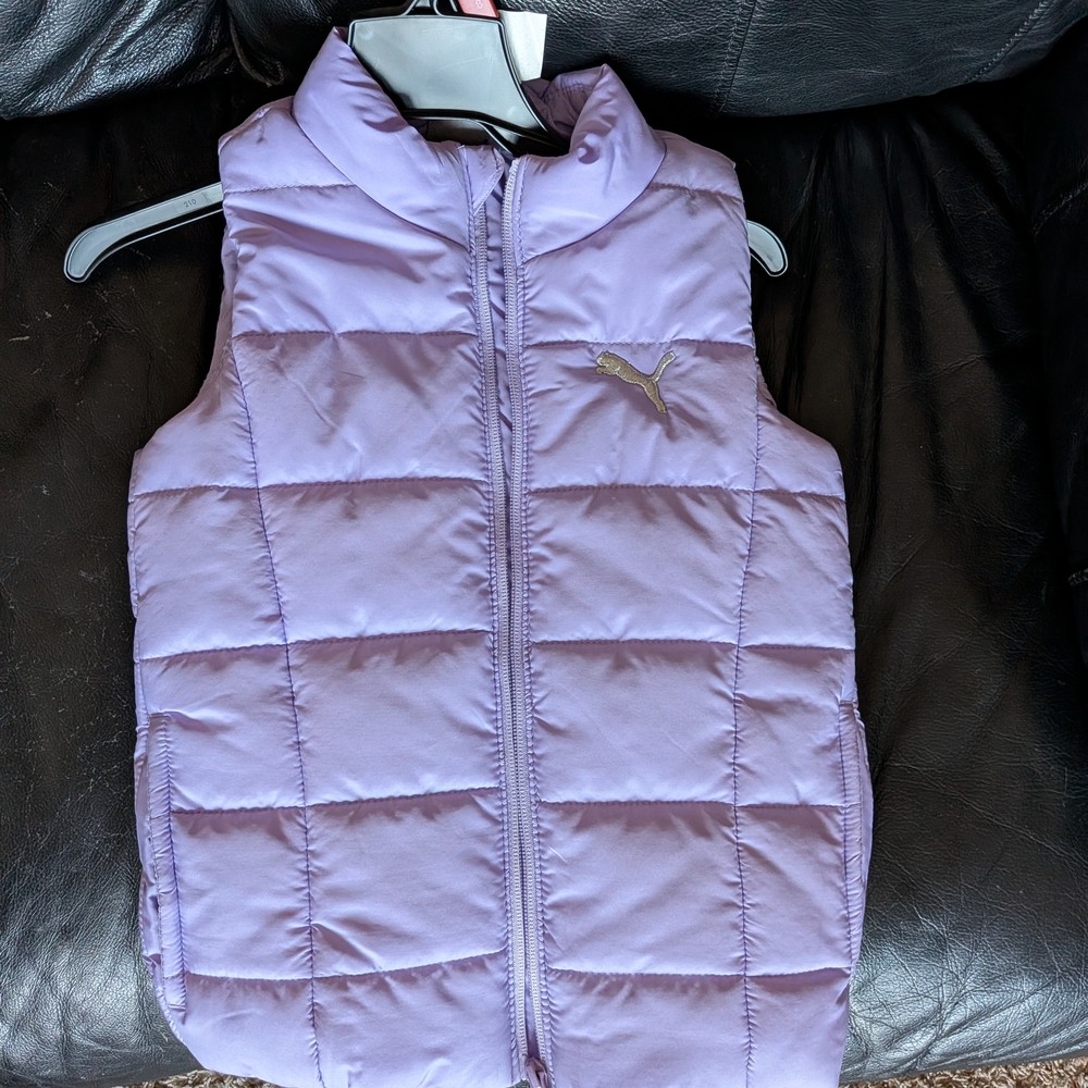 Puma Kids Lilac Quilted Vest